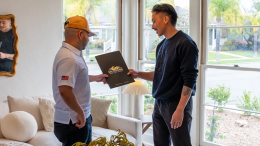 Nick with a customer