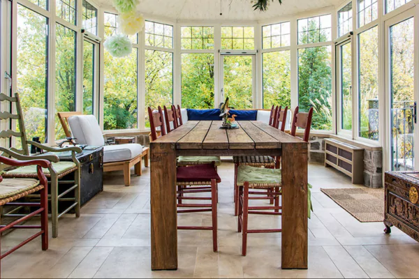Natural Furniture in Sunroom